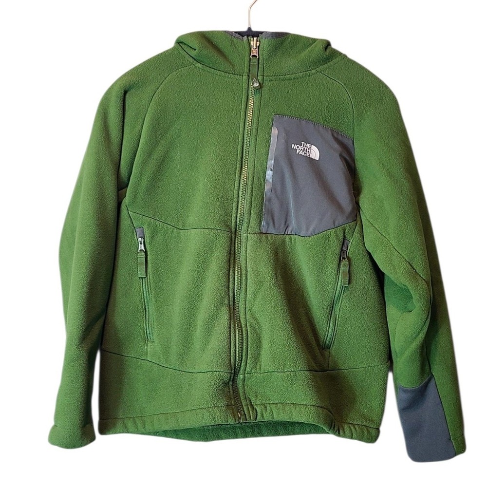 The North Face Boys Green Full Zip Fleece Jacket Size M Outdoor Gorpcore